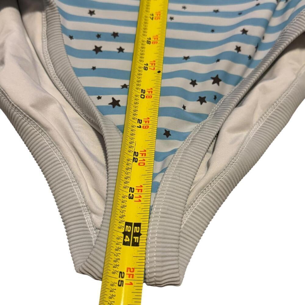 Aerie Women's One-Piece Swimsuit with Blue Stripes and Star Pattern - Picture 3 of 6